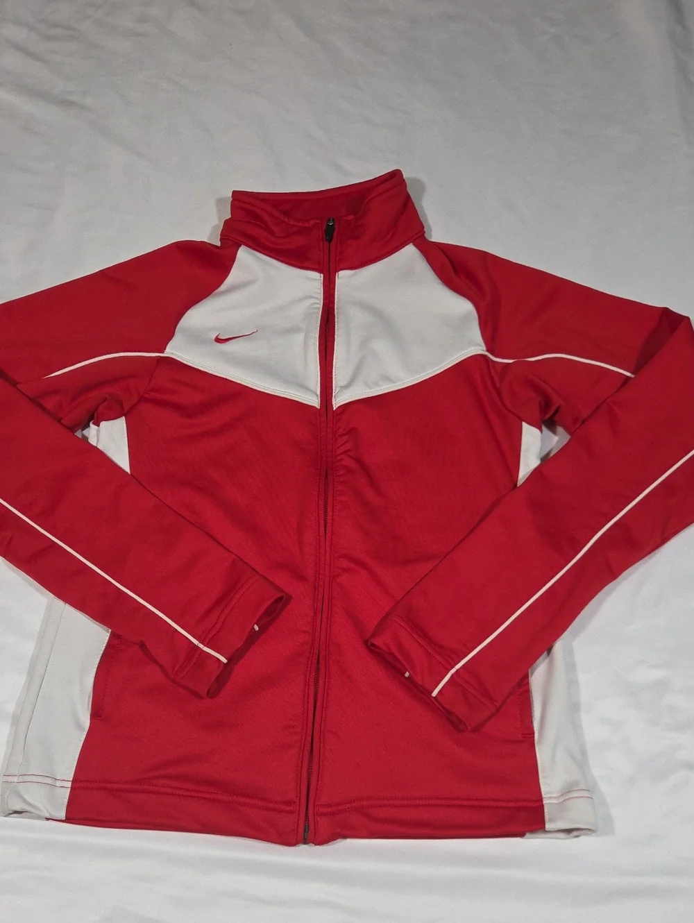 Nike Dri-Fit Red And White Tracksuit Jacket Size XS